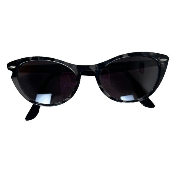 VTG Ray-Ban prescription cat eye womens sunglasses & case black gray tortoise - Picture 1 of 7